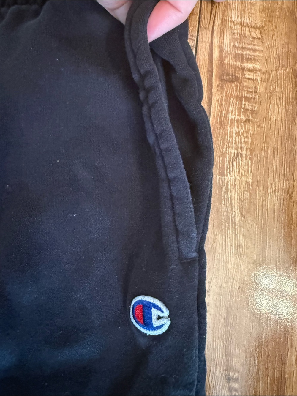 Champion Black Kids Logo Joggers Sweatpants Size Medium - Picture 3 of 6